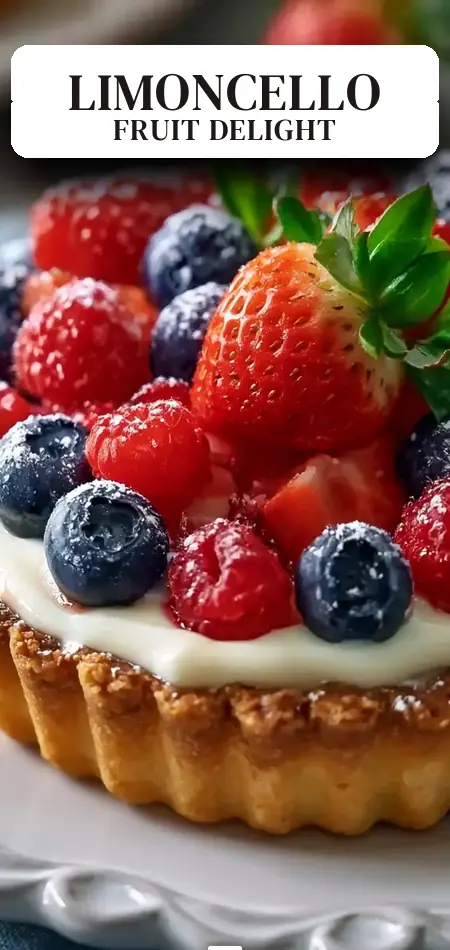 Pinterest pin (Design 2) for 4th of July Limoncello Fruit Tart