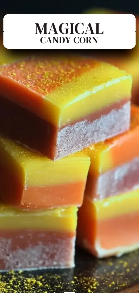 Pinterest pin (Design 2) for Stardust Candy Corn Fudge