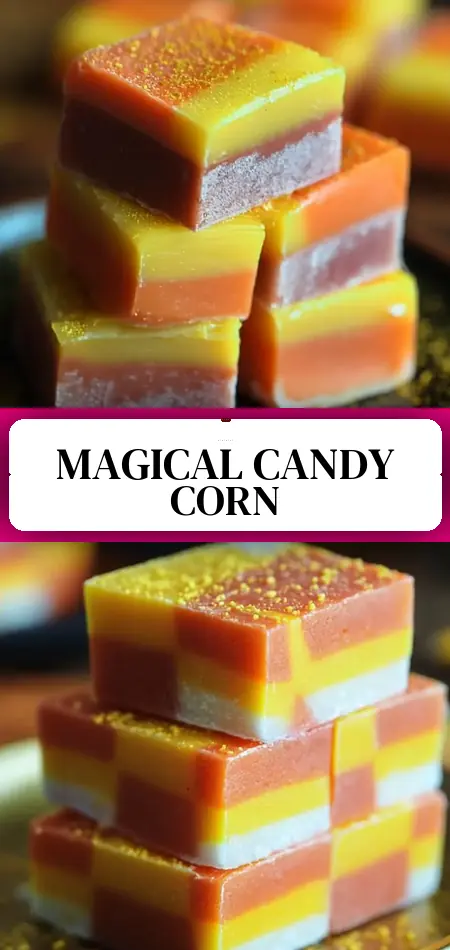 Pinterest pin (Design 3) for Stardust Candy Corn Fudge