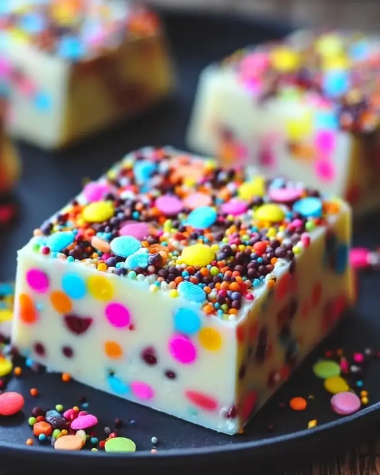 A delicious plate of Magical Confetti Candy Bars*