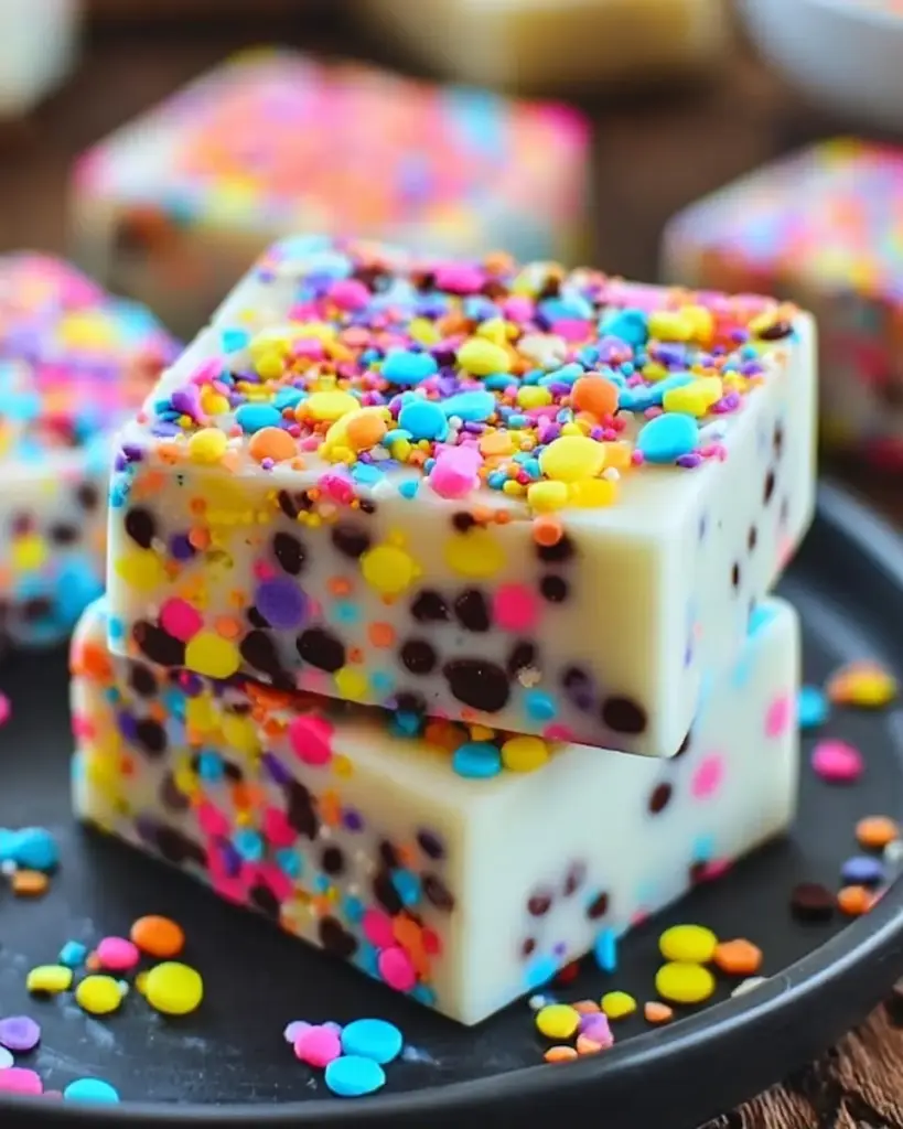 A delicious plate of Magical Confetti Candy Bars*