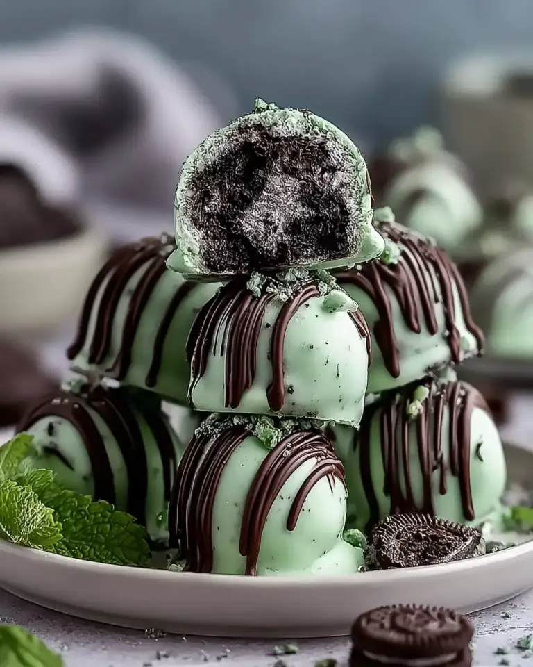 A delicious plate of Mint Oreo Truffles