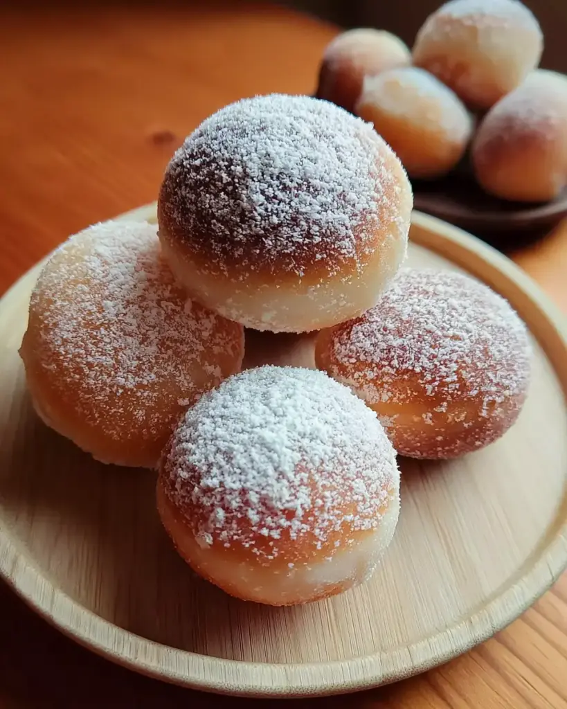 A delicious plate of Mochi Doughnuts