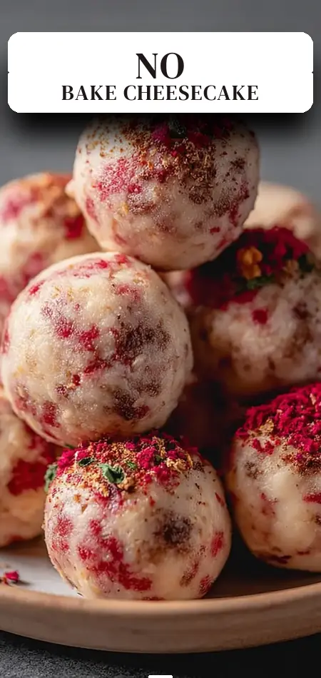 Pinterest pin (Design 2) for Strawberry Cheesecake Protein Balls: The Ultimate No-Bake Recipe