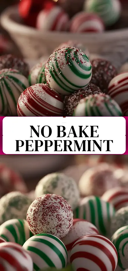 Pinterest pin (Design 3) for Delicious No-Bake Soft Peppermint Balls
