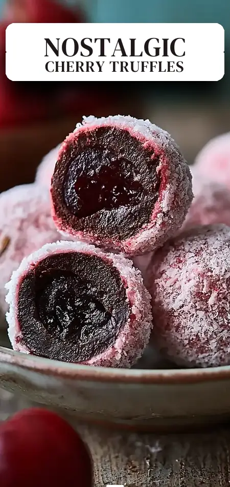 Pinterest pin (Design 2) for Easy Cherry Mash Truffles: Pure Nostalgic Bliss