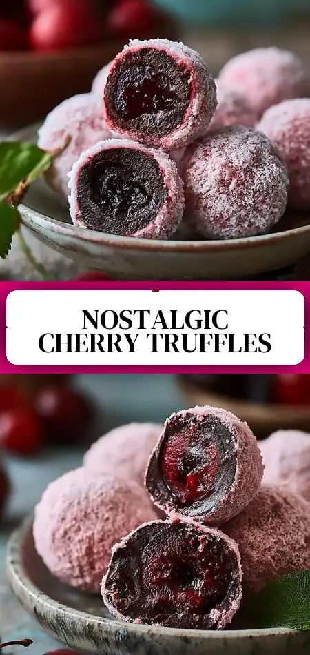Pinterest pin (Design 3) for Easy Cherry Mash Truffles: Pure Nostalgic Bliss
