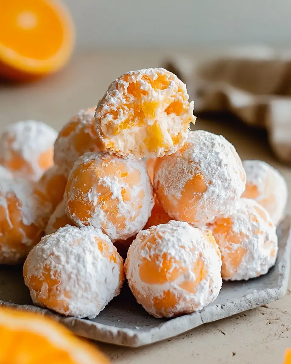 A delicious plate of No-Bake Orange Creamsicle Truffles Recipe