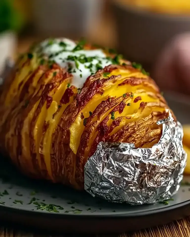 A delicious plate of Ofenkartoffel aus der Heißluftfritteuse einfach zubereiten