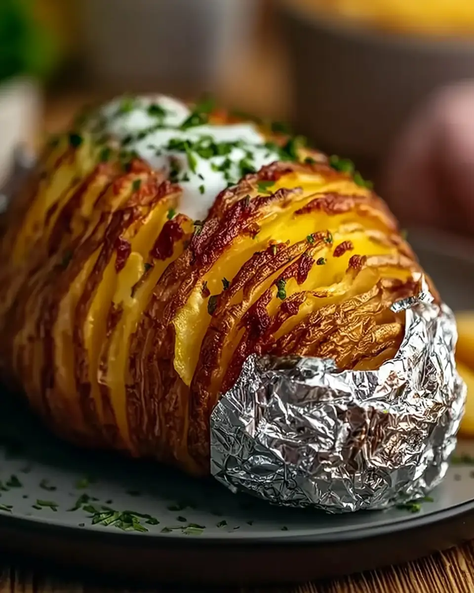 A delicious plate of Ofenkartoffel aus der Heißluftfritteuse einfach zubereiten