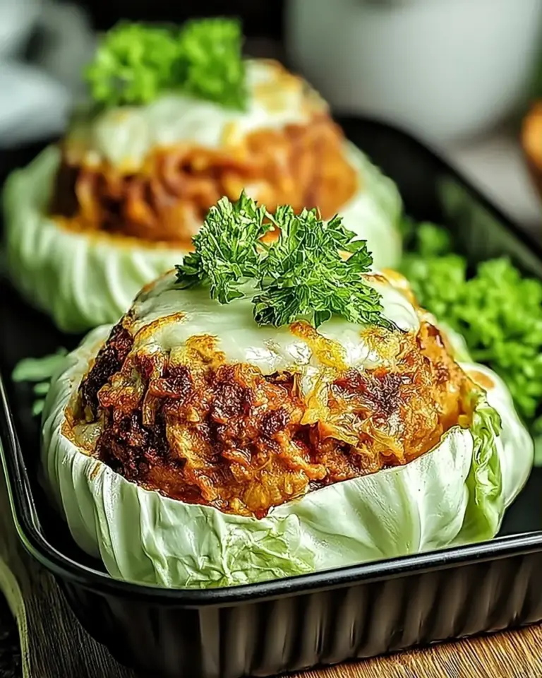 A delicious plate of Oven-Baked Cabbage Burgers: A Healthy Twist on Classic Flavor