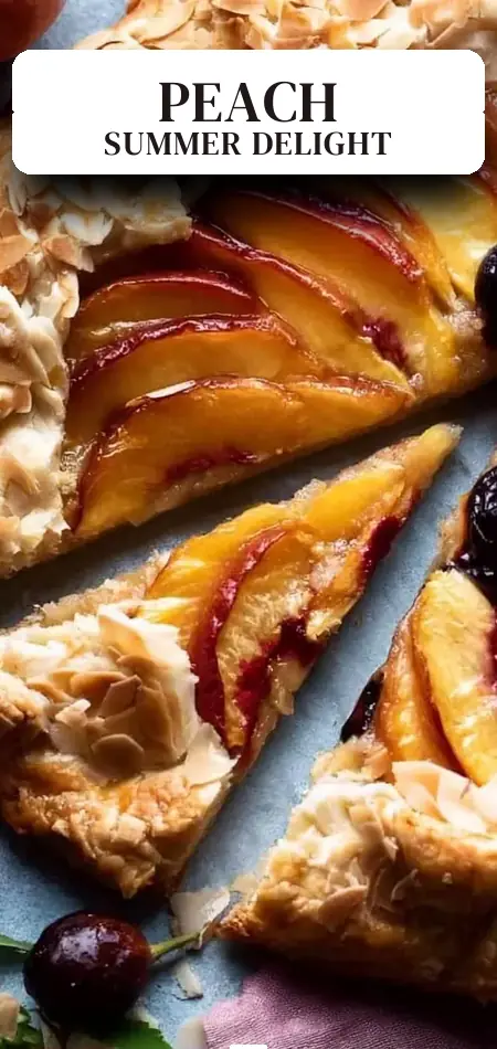 Pinterest pin (Design 2) for Summer Peach Galette Recipe