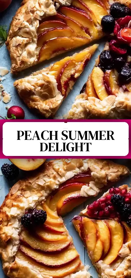 Pinterest pin (Design 3) for Summer Peach Galette Recipe