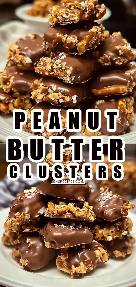 Pinterest pin (Design 1) for No-Bake Peanut Butter Pretzel Clusters