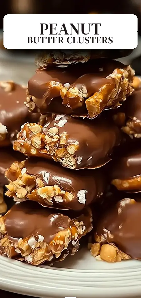 Pinterest pin (Design 2) for No-Bake Peanut Butter Pretzel Clusters
