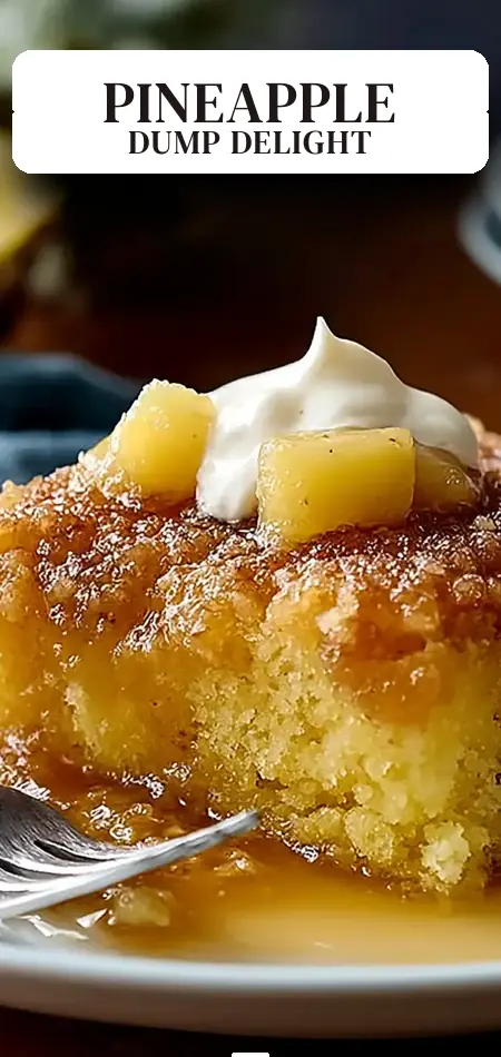 Pinterest pin (Design 2) for Easy Pineapple Dump Cake Recipe
