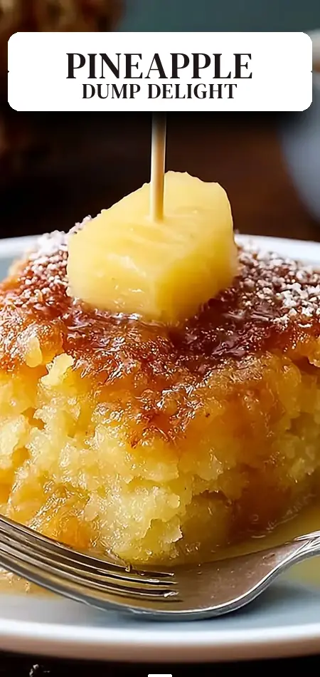 Pinterest pin (Design 2) for Easy Pineapple Dump Cake Recipe
