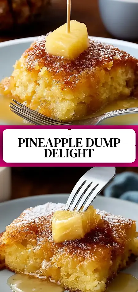 Pinterest pin (Design 3) for Easy Pineapple Dump Cake Recipe