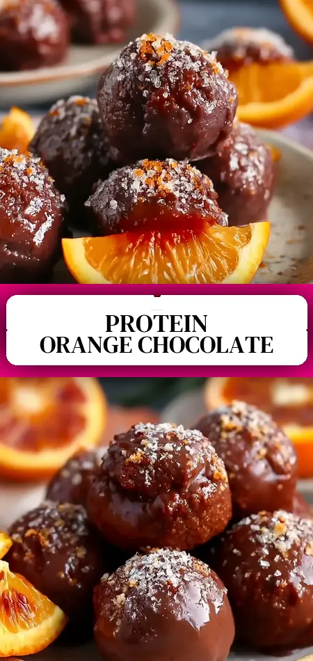 Pinterest pin (Design 3) for Rich Orange Chocolate Truffles Recipe with 12g Protein Perfect Holiday Treats