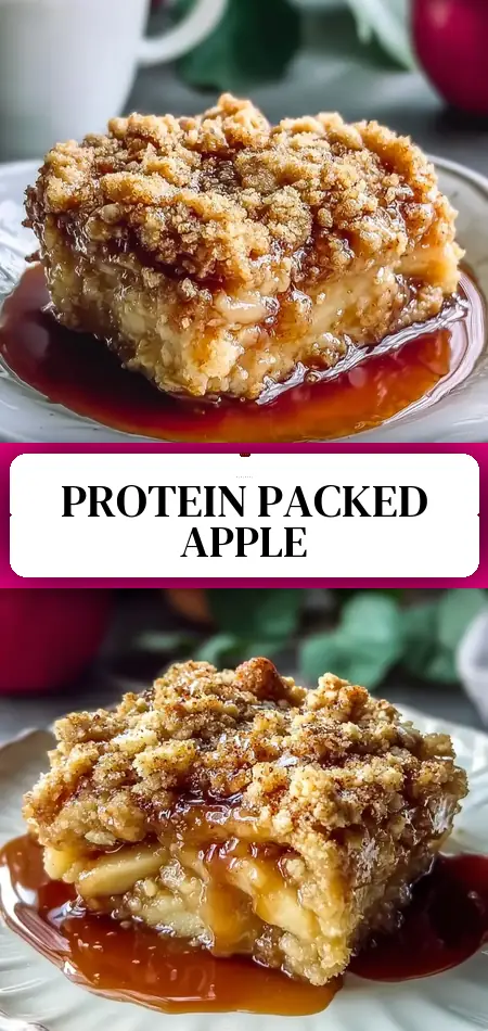 Pinterest pin (Design 3) for High-Protein Apple Crumble