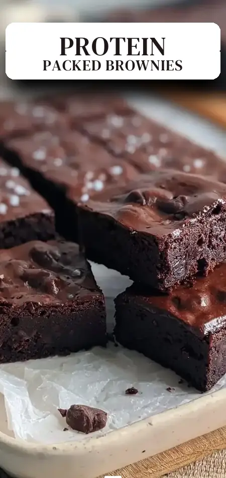 Pinterest pin (Design 2) for Irresistible High Protein Greek Yogurt Brownies