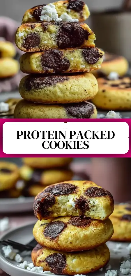 Pinterest pin (Design 3) for Cottage Cheese Cookies Recipe 10g Protein Soft Chewy Treats