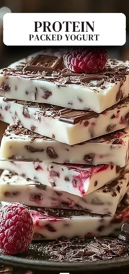 Pinterest pin (Design 2) for High Protein Frozen Yogurt Bark