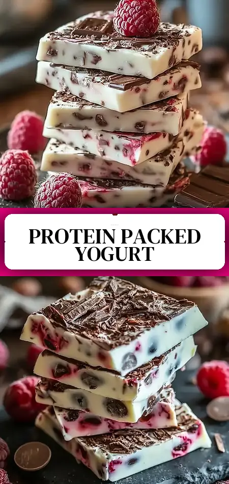 Pinterest pin (Design 3) for High Protein Frozen Yogurt Bark
