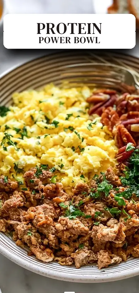 Pinterest pin (Design 2) for High Protein Breakfast Bowl