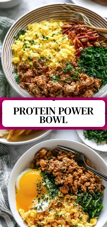 Pinterest pin (Design 3) for High Protein Breakfast Bowl