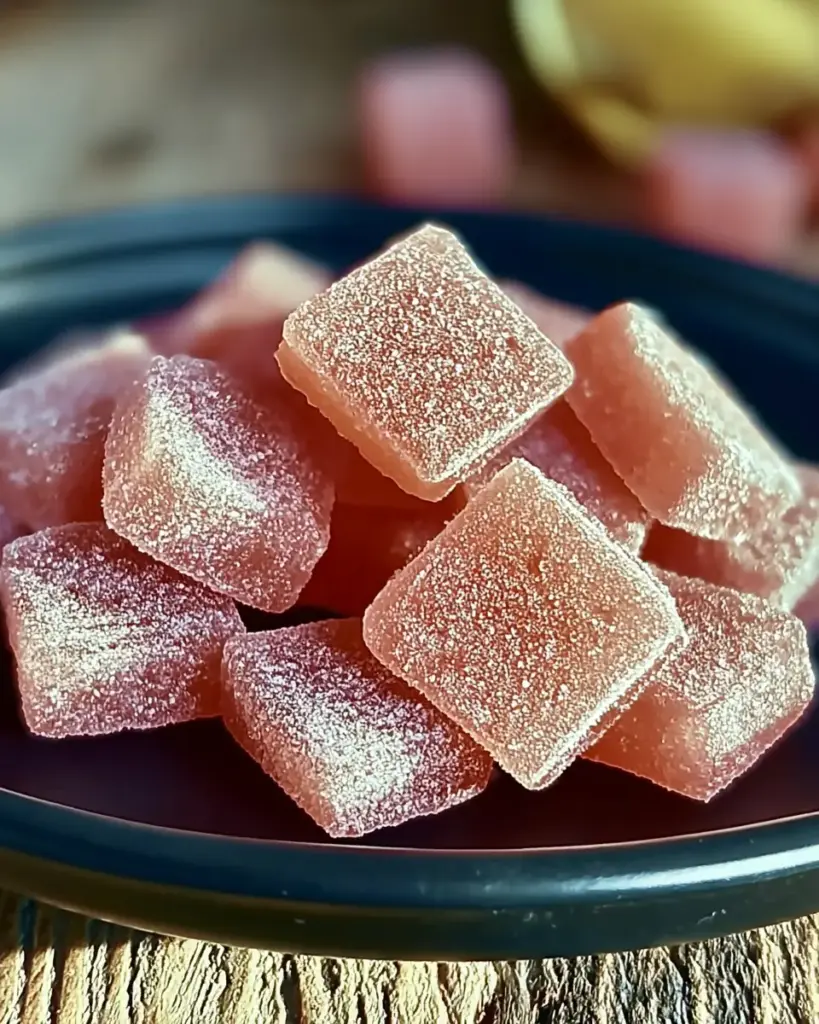 A delicious plate of Pink Lemonade Electrolyte Gummies