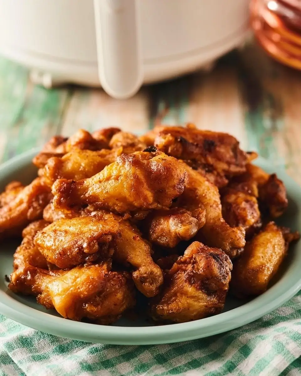 A delicious plate of Pioneer Woman Air Fryer Wings Recipe