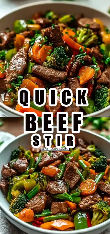 Pinterest pin (Design 1) for Beef Stir Fry with Vegetables (30-Minutes)