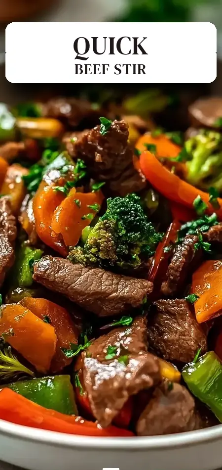 Pinterest pin (Design 2) for Beef Stir Fry with Vegetables (30-Minutes)
