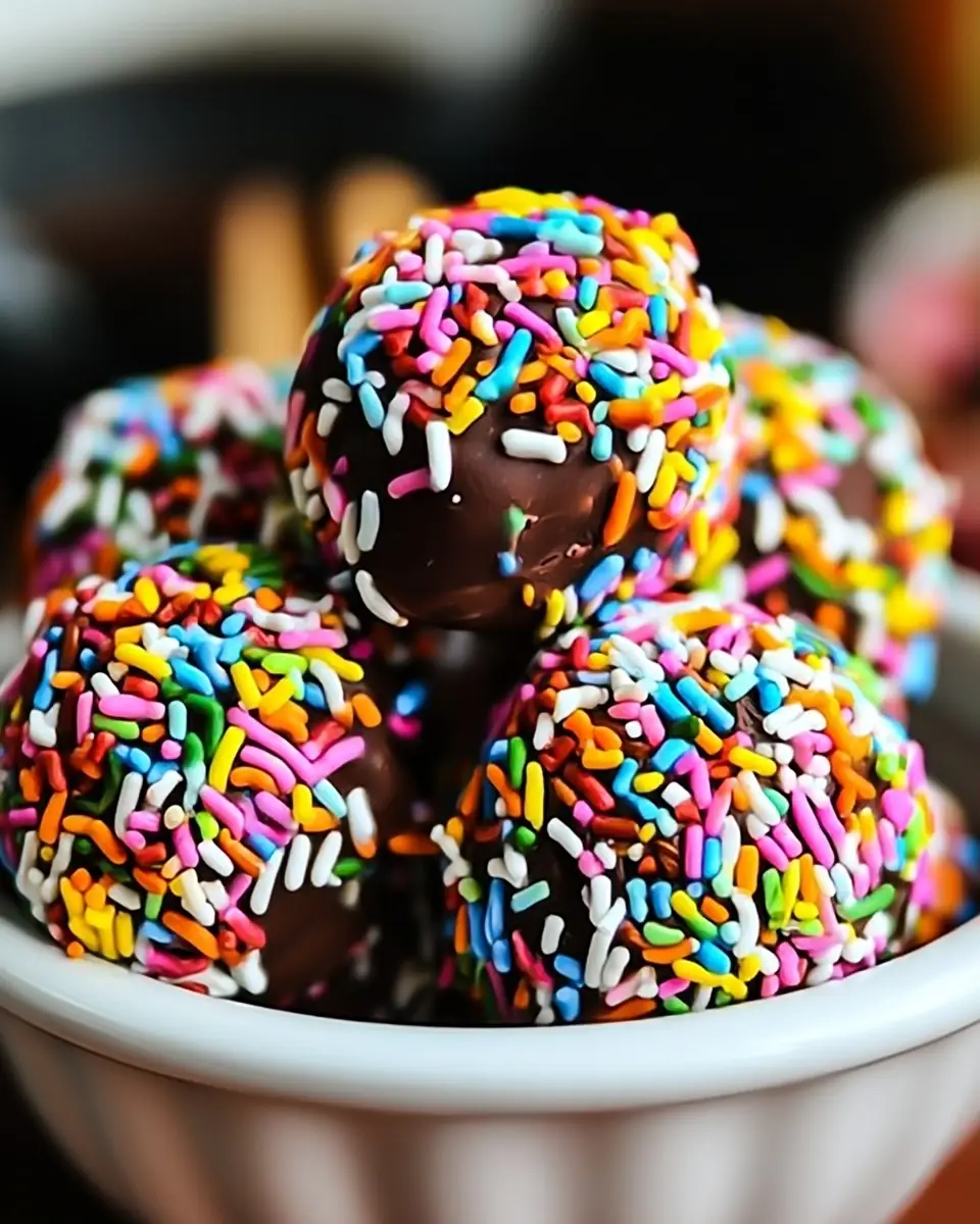 A delicious plate of Rainbow Sprinkle Candy Clusters
