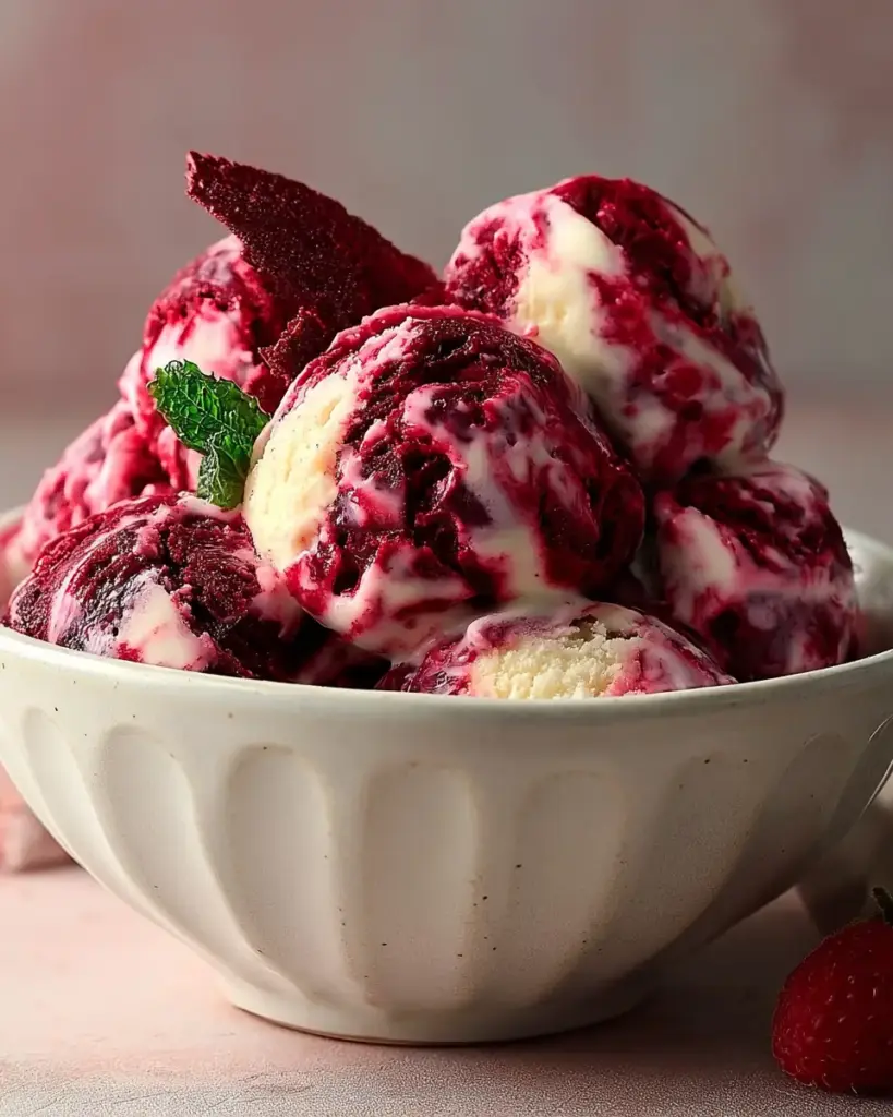 A delicious plate of Red Velvet Ice Cream Recipe