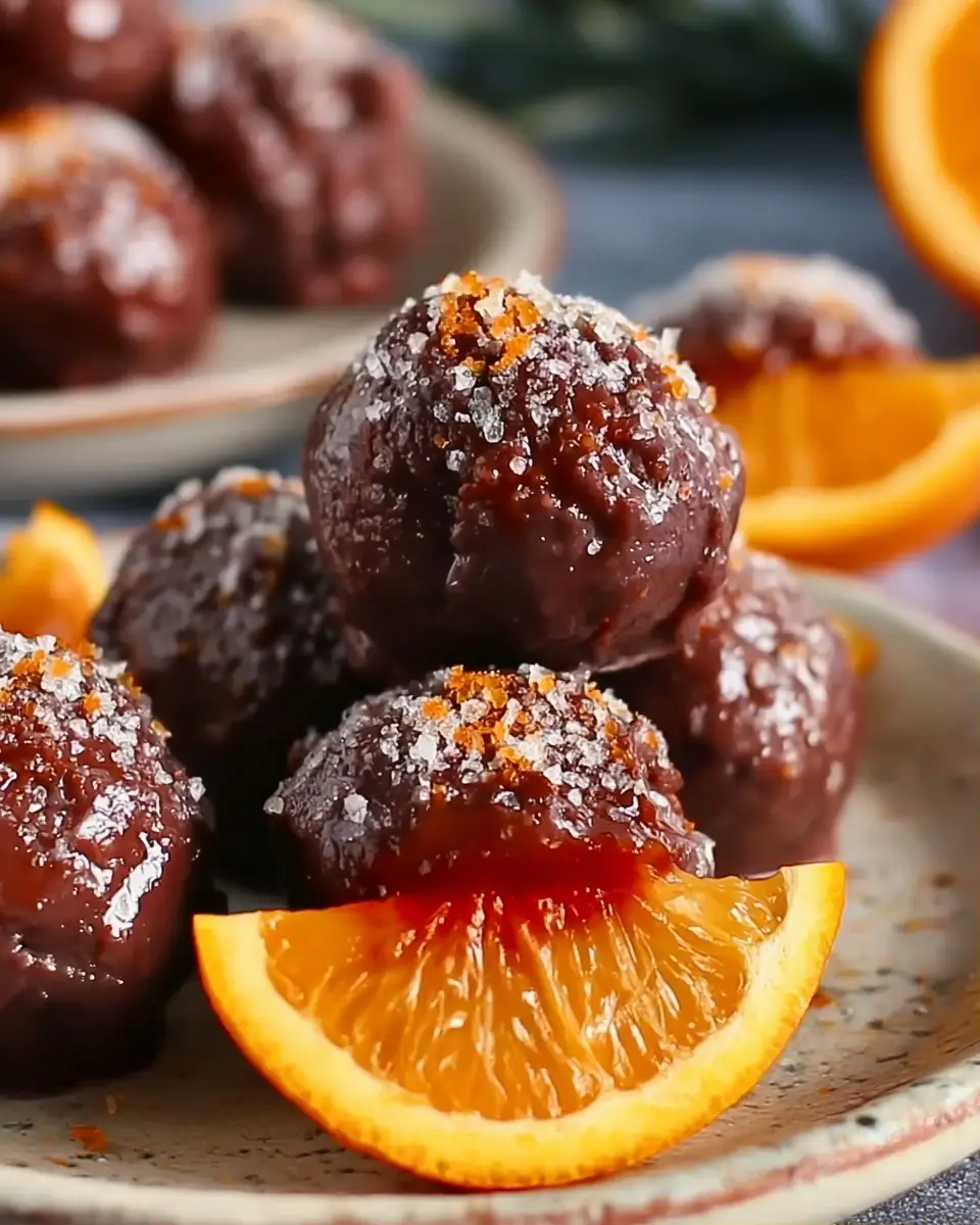 A delicious plate of Rich Orange Chocolate Truffles Recipe with 12g Protein Perfect Holiday Treats
