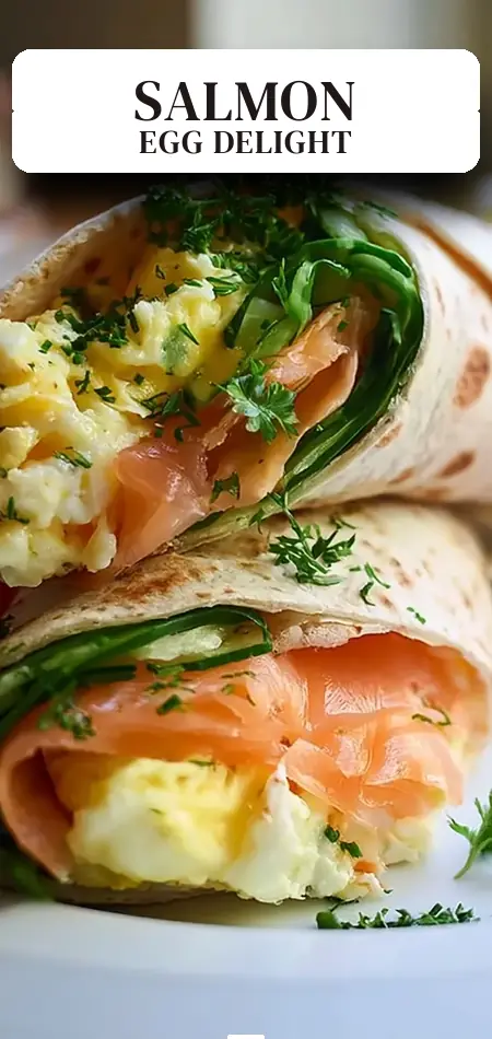 Pinterest pin (Design 2) for Smoked Salmon & Rührei Wrap: Perfektes Frühstücksrezept!
