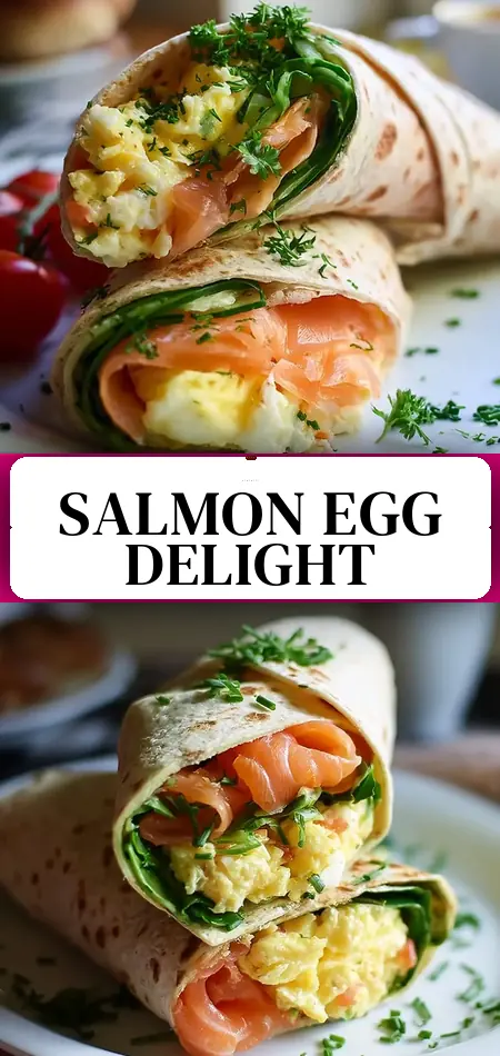 Pinterest pin (Design 3) for Smoked Salmon & Rührei Wrap: Perfektes Frühstücksrezept!