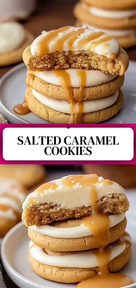 Pinterest pin (Design 3) for Decadent Copycat Crumbl Salted Caramel Cheesecake Cookies at Home