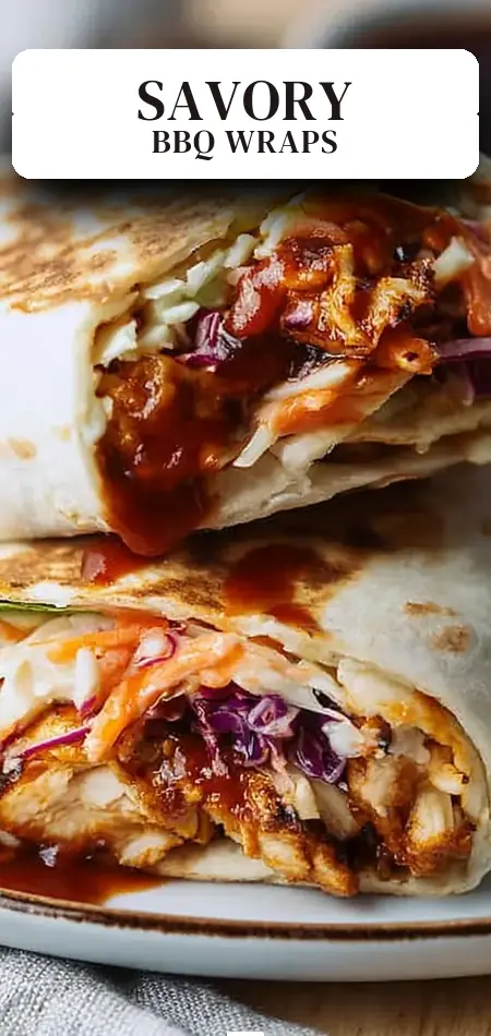 Pinterest pin (Design 2) for BBQ Chicken Coleslaw Wraps