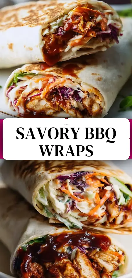 Pinterest pin (Design 3) for BBQ Chicken Coleslaw Wraps