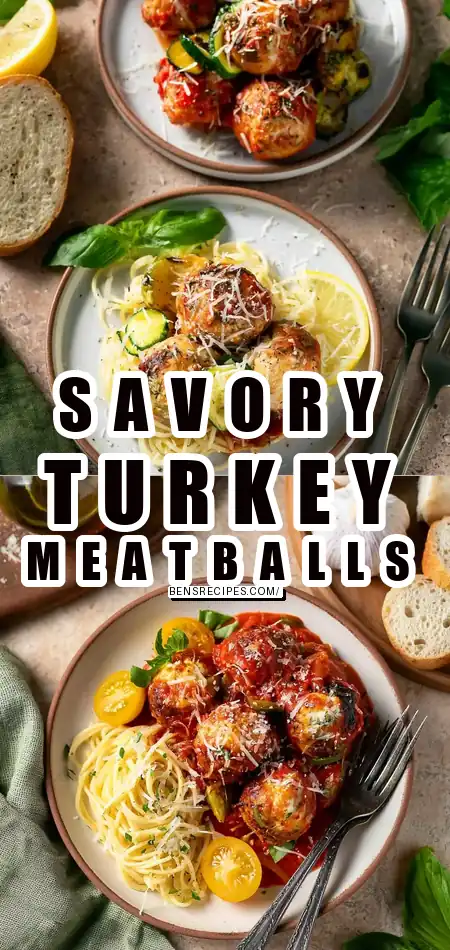 Pinterest pin (Design 1) for Turkey Ricotta Meatballs
