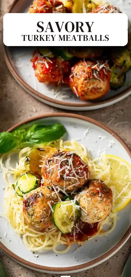 Pinterest pin (Design 2) for Turkey Ricotta Meatballs