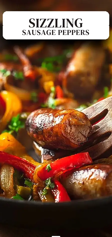 Pinterest pin (Design 2) for Air Fryer Sausage and Peppers