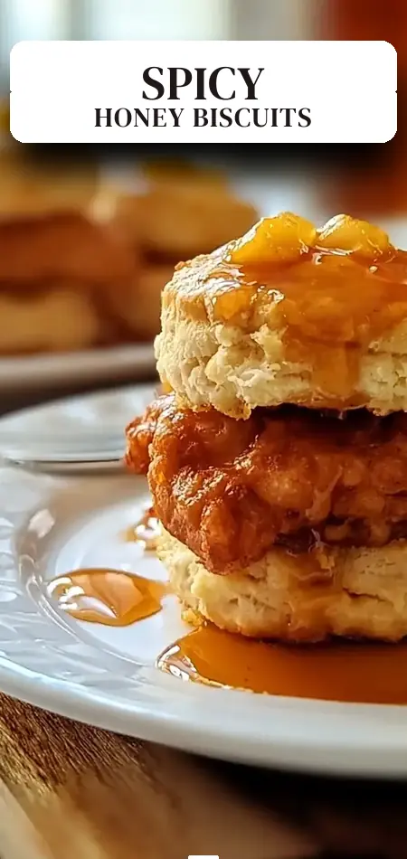 Pinterest pin (Design 2) for Hot Honey Chicken Biscuits-Quick Family Meals
