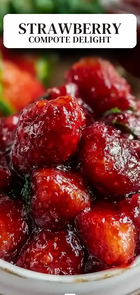 Pinterest pin (Design 2) for Delicious Strawberry Compote Recipe