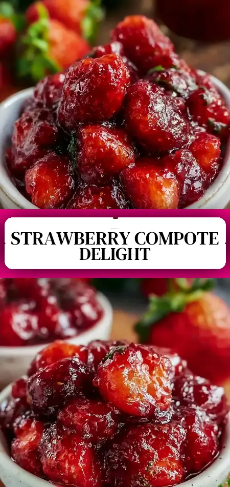 Pinterest pin (Design 3) for Delicious Strawberry Compote Recipe