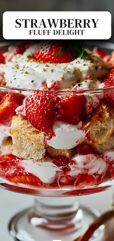 Pinterest pin (Design 2) for Strawberry Shortcake Fluff Salad