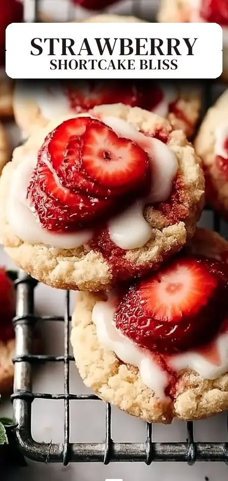 Pinterest pin (Design 2) for Strawberry Shortcake Butter Cookies